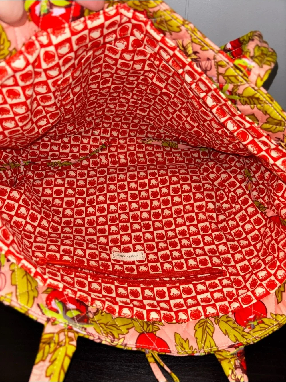 Vera Bradley Small Hathaway Tote in Tomato Vines - Picture 3 of 3